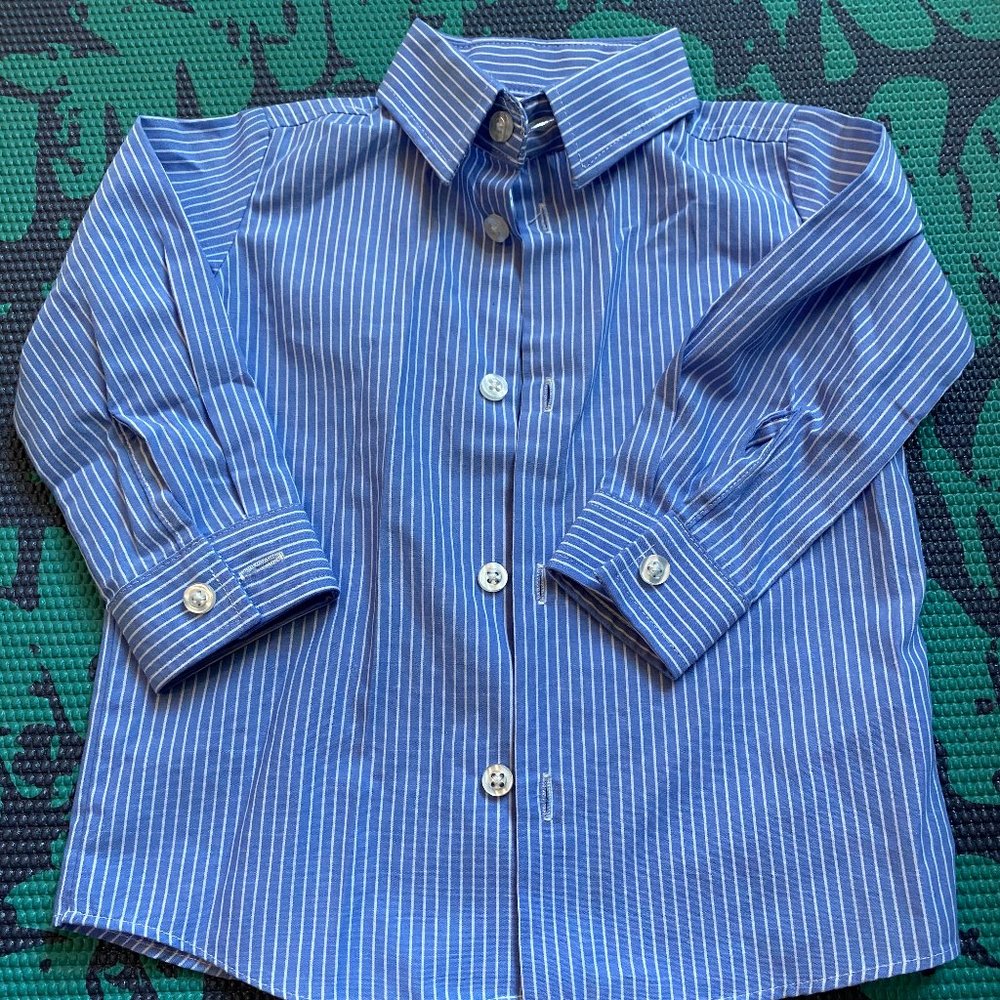 Toddler blue pinstripe button up